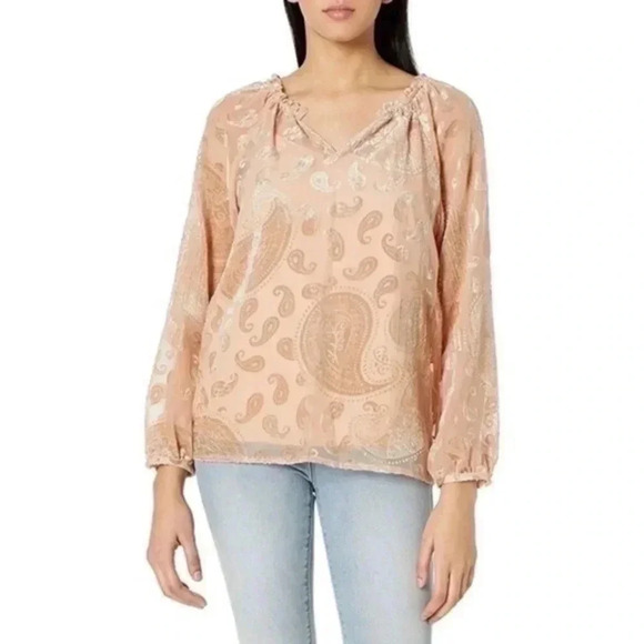 Nanette Lepore velvet burnout blouse Large - Picture 1 of 10